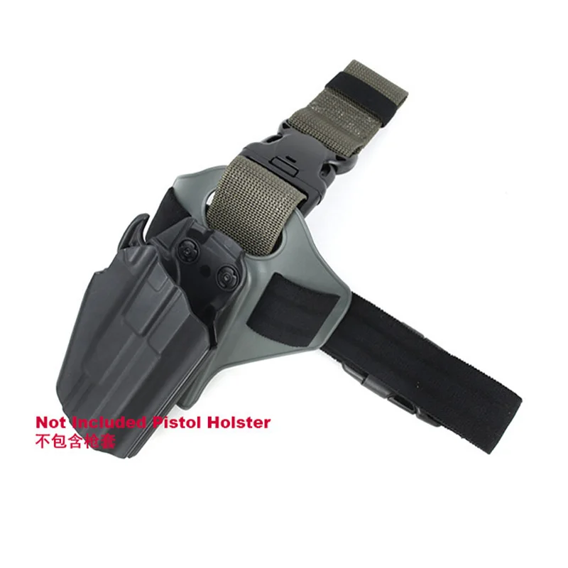 

New Single Strap Tactical Pistol Holster Panel Safariland Drop Leg Thigh Holster Bag Pouch TMC-2673 BK/CB
