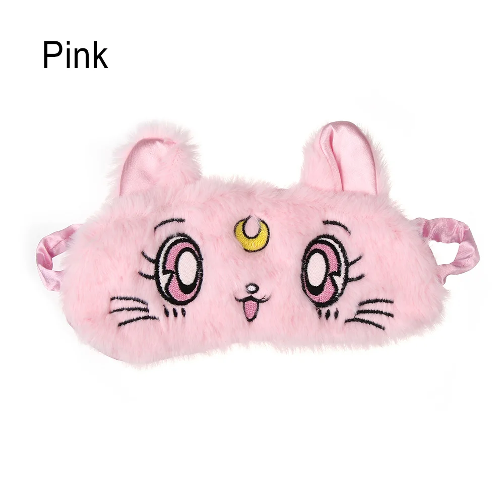 Pink 1 шт., милая 3D маска для сна, натуральная маска для глаз, маска для век, повязка для глаз, мягкая переносная повязка на глаза для женщин, дорожная повязка на глаза - Цвет: Pink