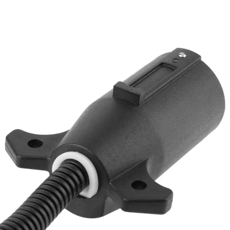 

VODOOL 7 Way Blade to 7 Pole Round Trailer Plug Adapter Vehicle RV Trailer Replacement 7 Pin Connector Cable Socket Plug Adaptor
