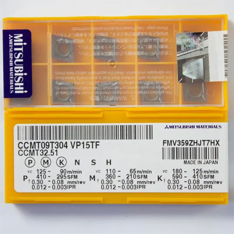 CCMT09T304 VP15TF Mitsubishi токарный инструмент с оригинальным покрытием карбида вставки