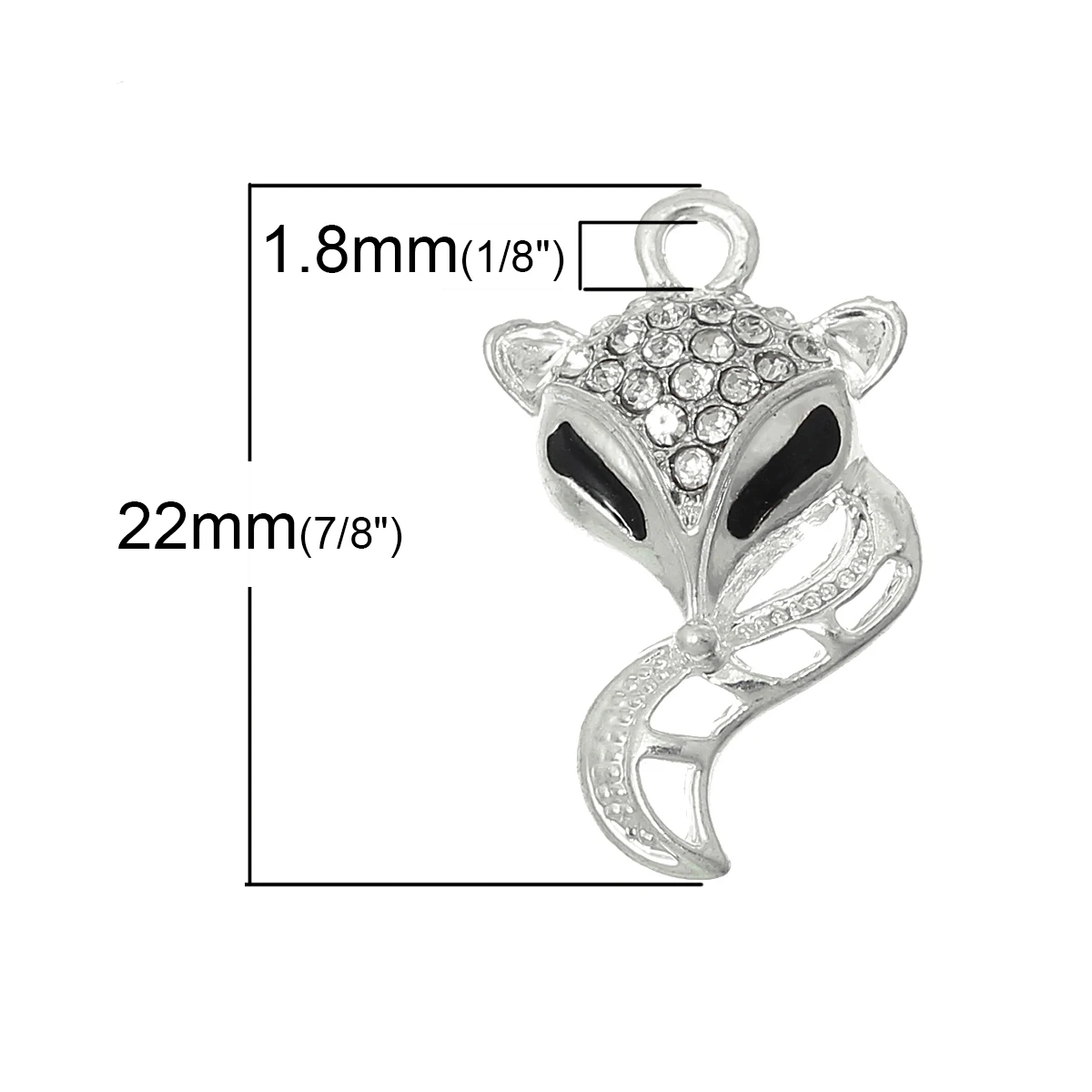 DoreenBeads цинковый металлический сплав + очаровательные кулоны со стразами лиса