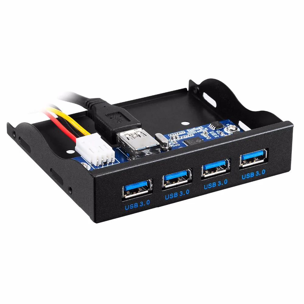 USB 3.0 4 Порты 3.5 дюймов из металла спереди Панель HUB с 15 Булавки SATA Мощность разъем [20
