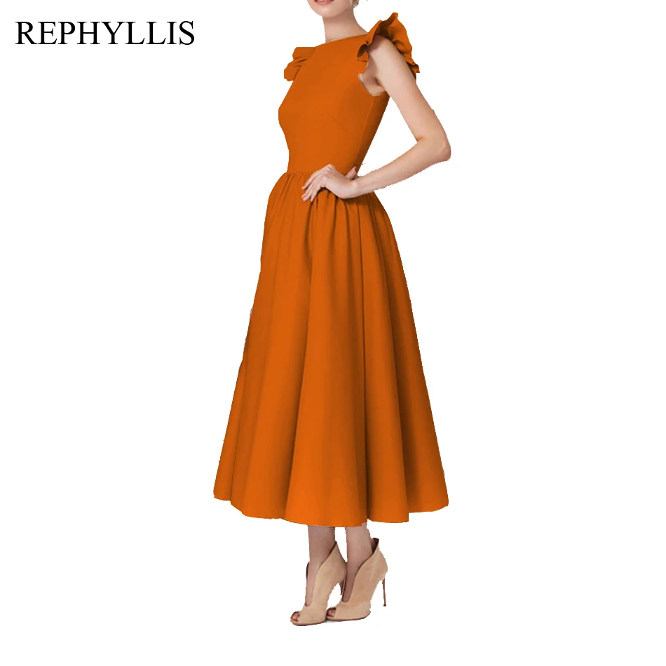 REPHYLLIS женское модное винтажное платье с круглым вырезом и оборками без рукавов