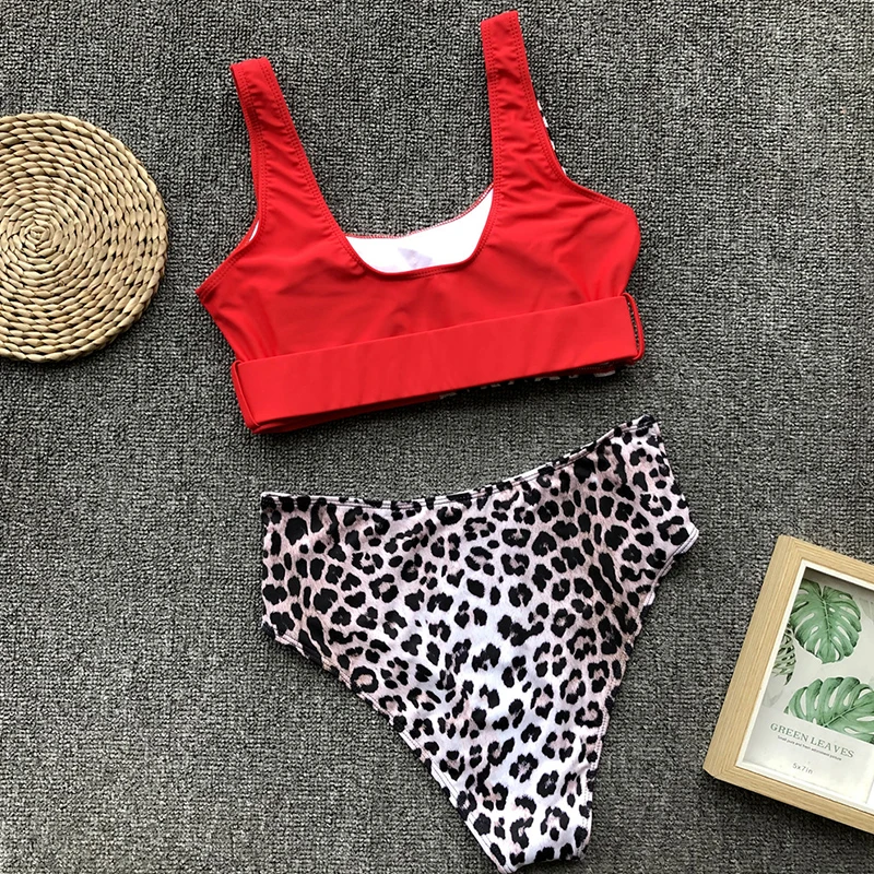 Maillot de bain Femme, новинка, леопардовый комплект бикини с высокой талией, бразильский купальник, женский купальник, женский купальник, Ретро стиль, бикини