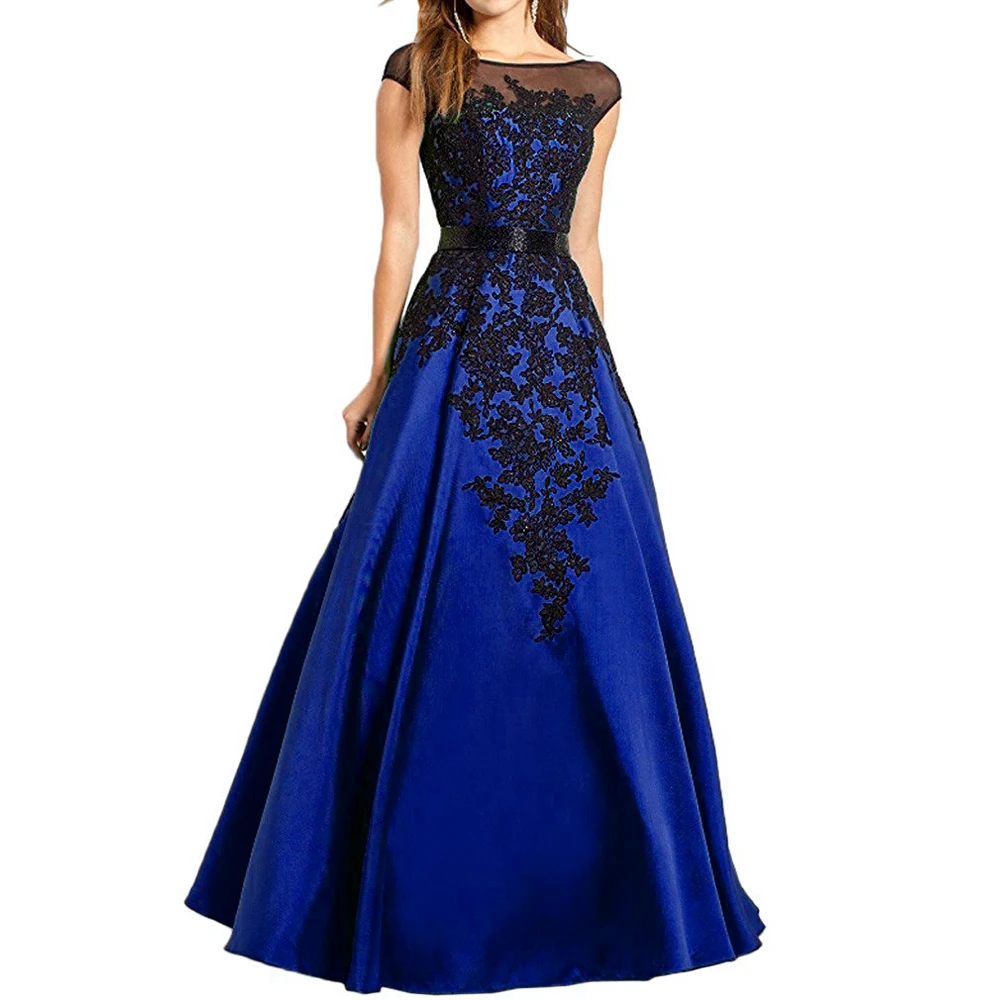 BW029 Black and Green Long Mother of the Bride Dresses Lace Appliques Evening party Gown V Back Satin Wedding Guest Gowns | Свадьбы и