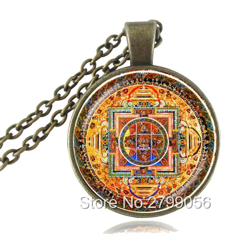 Sri Yantra ожерелье Сакральная Геометрическая подвеска чакра буддийские рейки