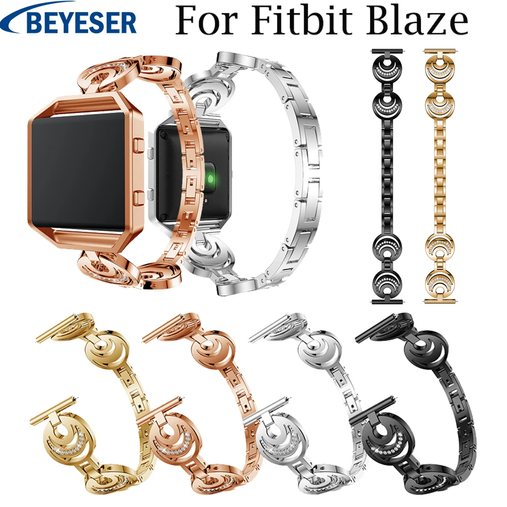 Ремешок на запястье для Fitbit Blaze металлический сменный Браслет Стразы из