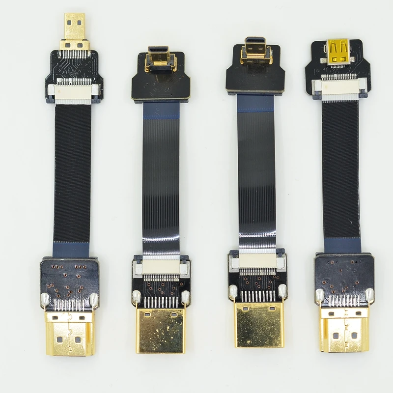 Черный FPV HDMI кабель Micro Мужской интерфейс от 90 градусов до стандартного для Gopro A7RII