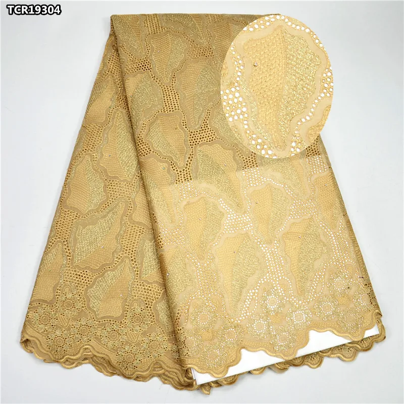 TCR193 Белое кружево с бисером в африканском стиле швейцарская вуаль кружевной