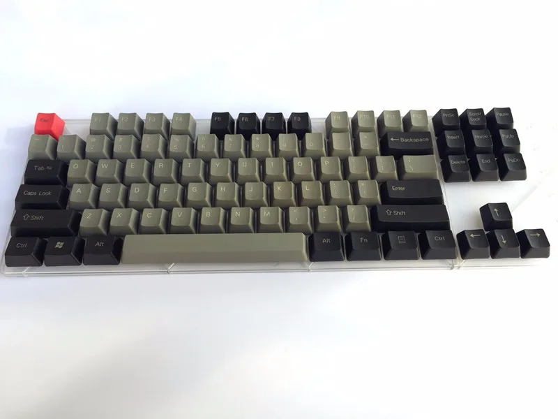 Прохладный Джаз черный серый смешанный Dolch толстый PBT 104 87 68 61 колпачки для ключей OEM профиль колпачки для MX механическая клавиатура