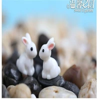 household adornment miniascape of diy decoration micro landscape furnishing articles and lovely small white rabbit 2 pcs