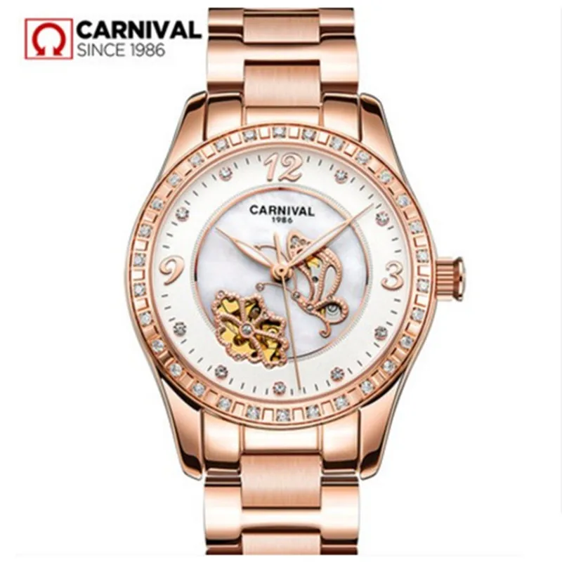 rhinestone dress brand luxury watch women waterproof mechanical wristwatches ladies relogio feminine reloj mujer montre clock