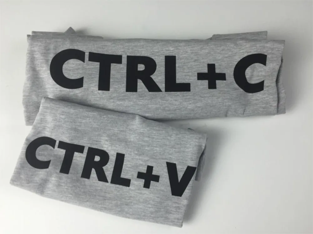 Семейные одинаковые наряды Милая футболка с принтом Ctrl C + V для отца сына семейная