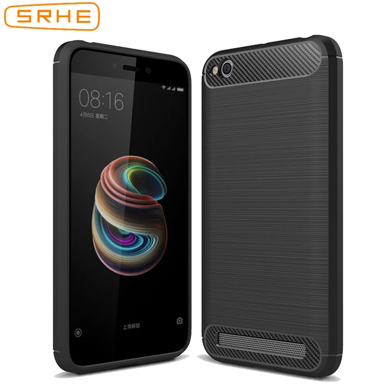 SRHE для Xiaomi Redmi 5A Чехол Мягкий ТПУ силиконовый бампер чехол из углеродного волокна