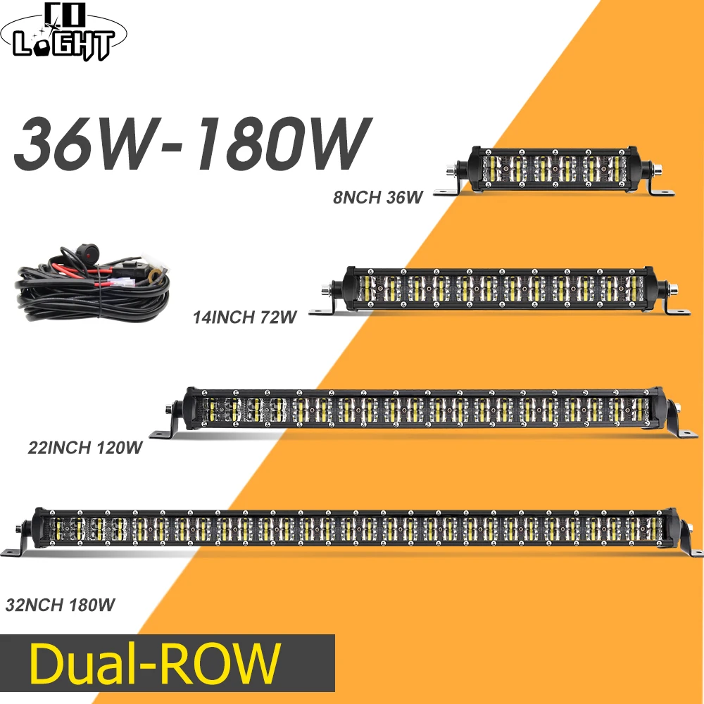 CO LIGHT 8 &quot14&quot 22 &quot32&quot внедорожный светодиодный световой бар 36 Вт 72 120 180