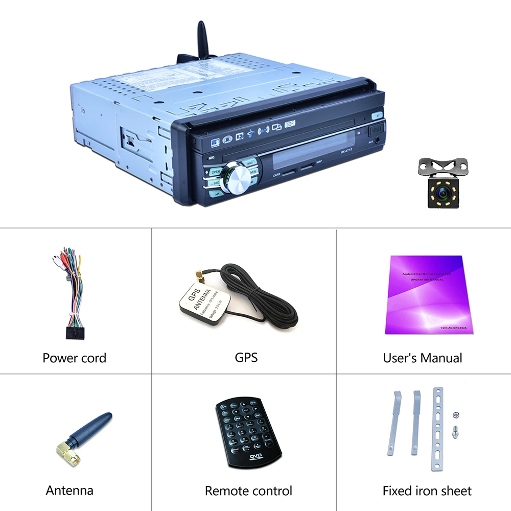 Camecho 12V стерео аудио Радио 7 &quotHD Bluetooth GPS WiFi Авторадио DVD Зеркало Ссылка 1 Din