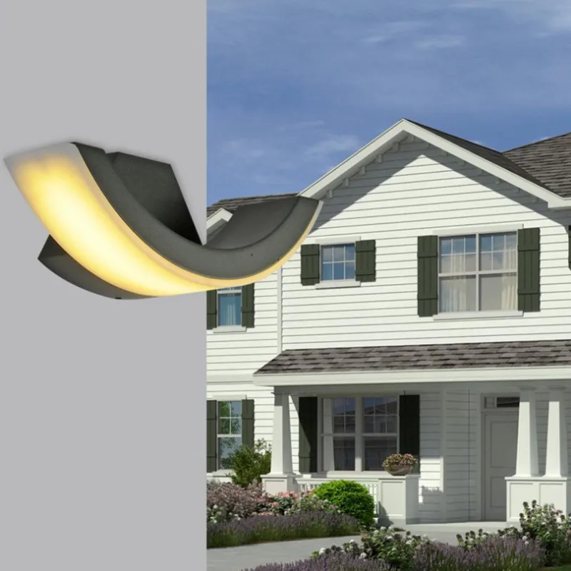

Outdoor corridor balcony garden wall lamps simple modern aluminum body acrylic shade led wall light