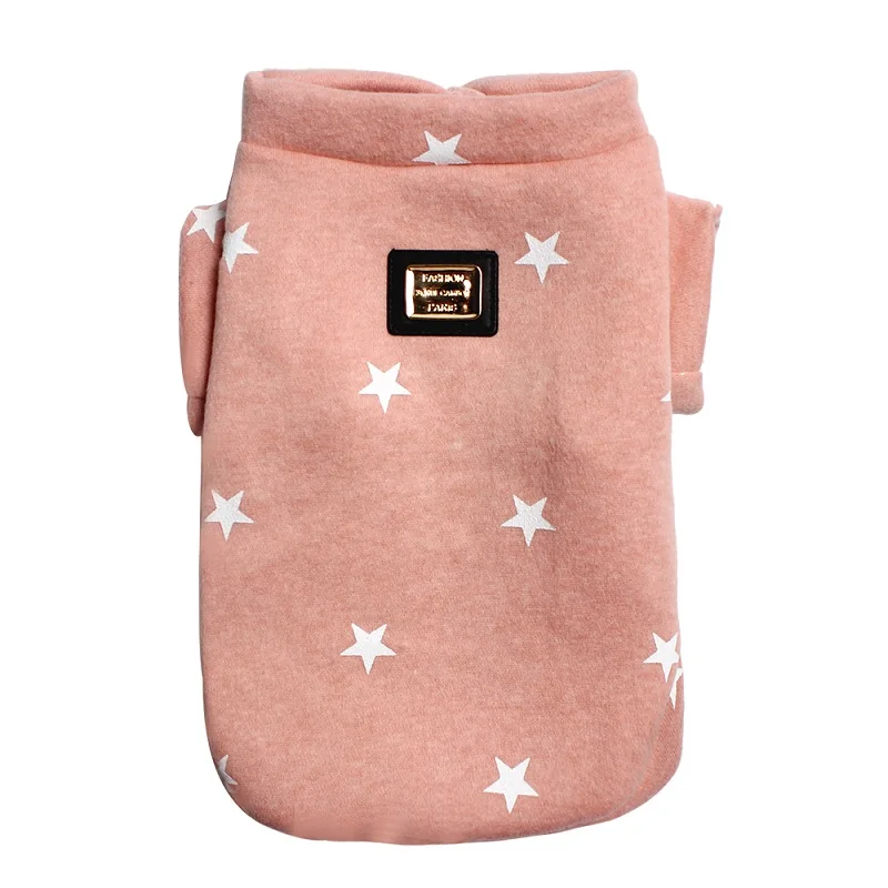 Pink2 Теплая одежда для домашних животных со звёздами толстовки с рисунком собаки одежда для собак и кошек куртка для собаки, домашнего животного Сфинкс Чихуахуа взрослых пуделей Костюмы S-XXL - Цвет: Pink2