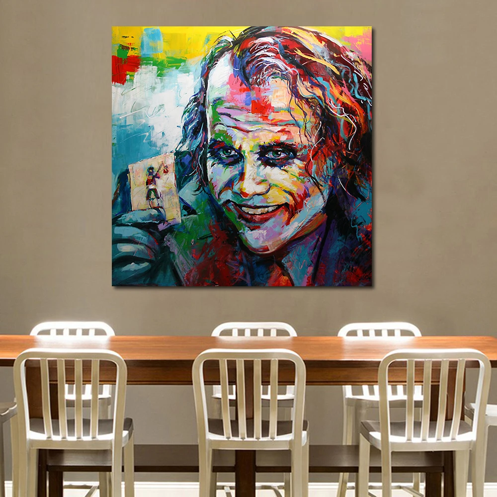 JQHYART граффити клоун картина маслом холст искусство картины для гостиной стены