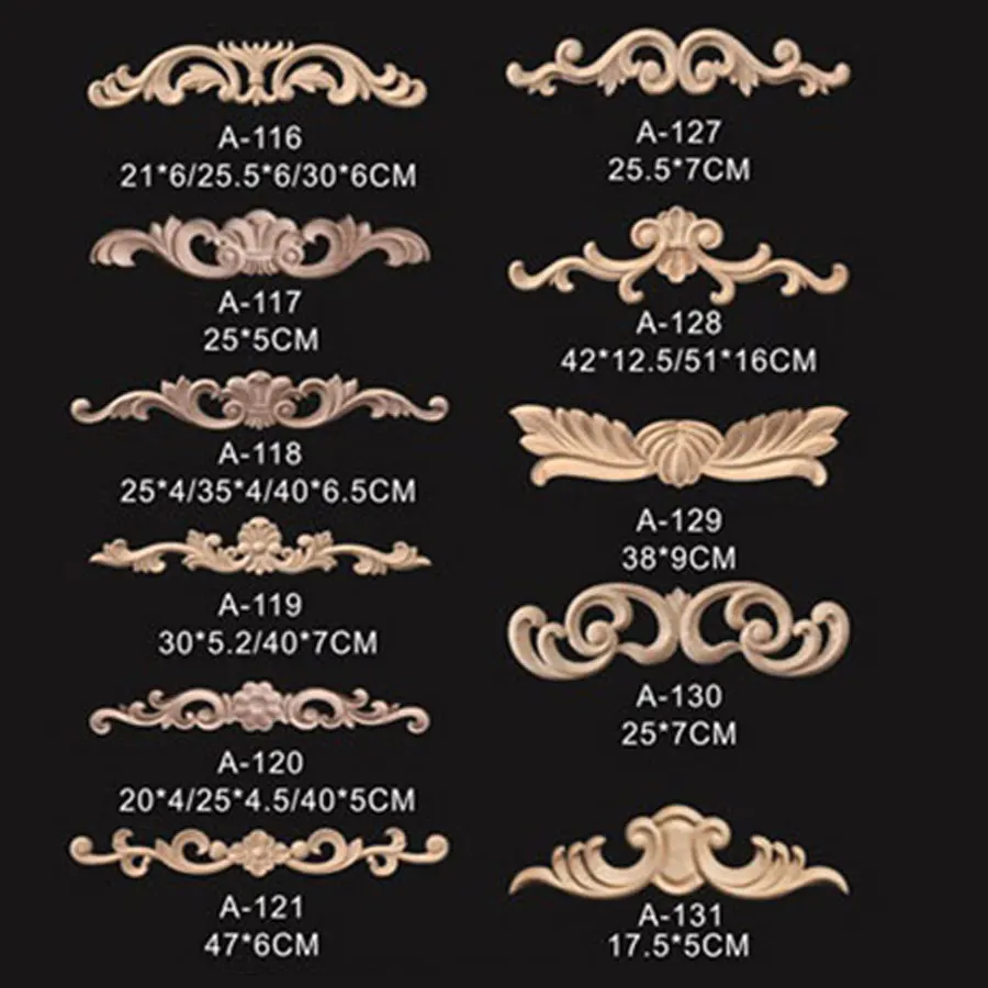 Резьба по дереву длинная аппликация мебель дверь Кровать Декоративные Ретро