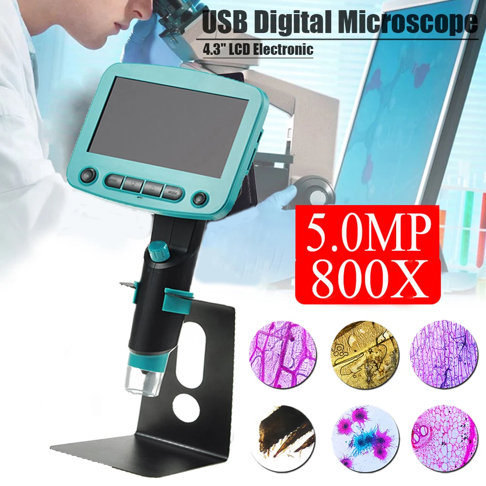 1 800X 5.0MP цифровой электронный микроскоп 4 3 &quotLCD HD видео для материнской платы