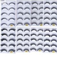new 5pairs mink fals eyelashes extensions 3d soft mink hair long false lashes wispy fluffy natural makeup eye lashes for beauty