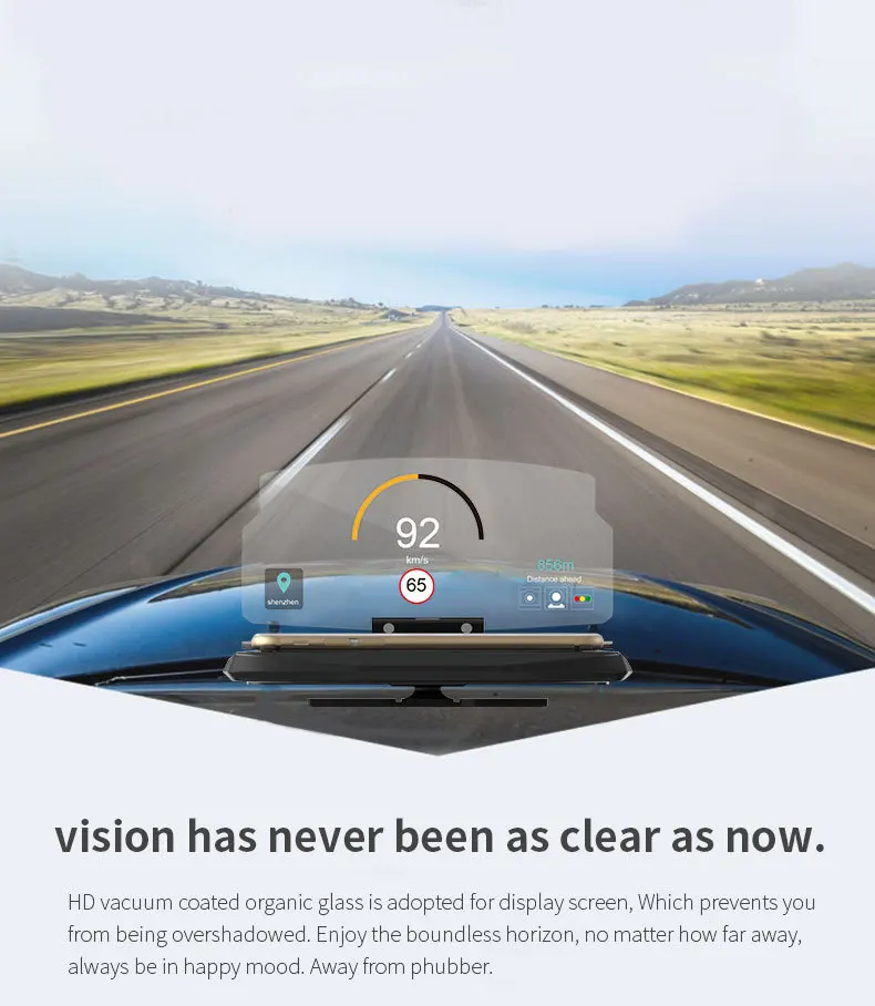 HUD мобильный навигатор Универсальный Автомобильный держатель для телефона лобовое стекло проектор дисплей 6,5 дюймов для iPhone/samsung/xiaomi gps HUD