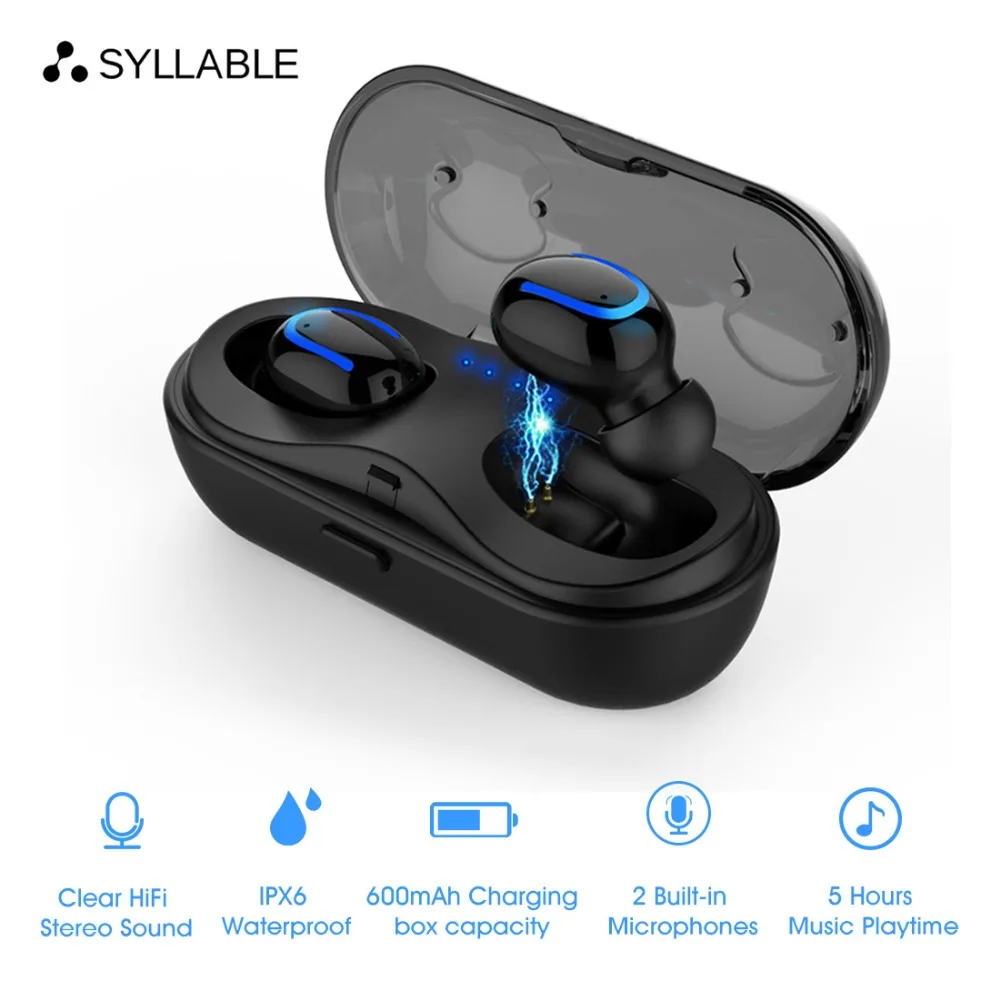 Слог HBQ-Q13S Bluetooth V5.0 TWS наушники 5 часов настоящие беспроводные стерео наушники 600 мАч Bluetooth гарнитура для телефона