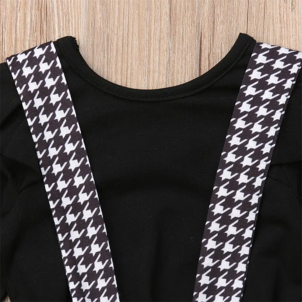 Новая модная одежда из 2 предметов платье для девочек Одежда маленьких Топы + юбка