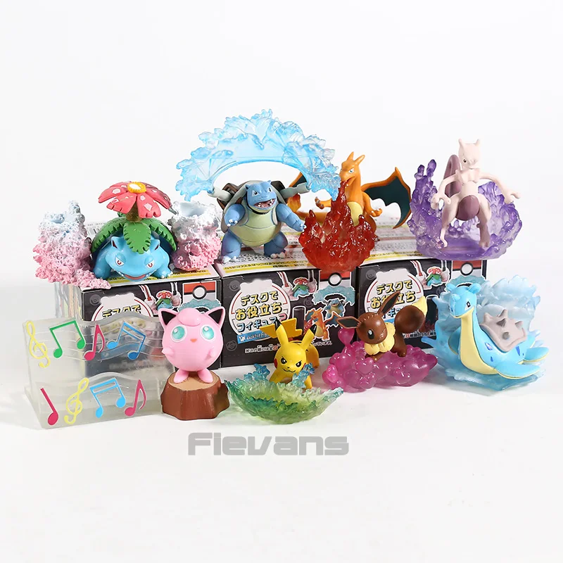 Монстры центр Eevee Charizard Venusaur Blastoise Mewtwo Jigglypuff Lapras настольные Фигурки игрушки куклы подарки 8 шт./компл