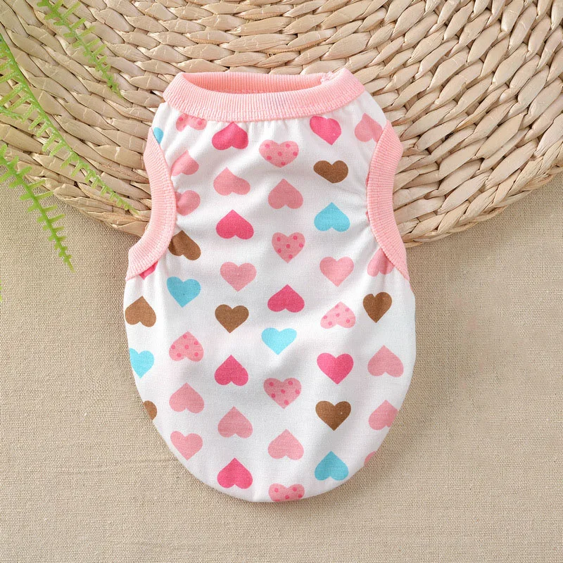Pet Puppy Small Dog Vest Soft Cotton Shirt T-shirt for Pets Cat Puppy Dog Clothes Teddy Bulldog Pug Apparel in Spring and Summer