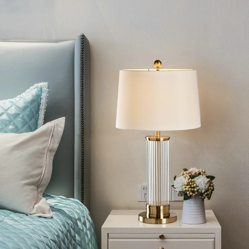 LukLoy Светодиодные хрустальные современные настольные лампы для гостиной спальни