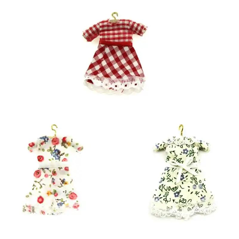 

1/6 1/12 Scale Doll Outfit Beautiful Handmade Party Clothes Top Fashion Flower Dress For Doll Print Evening Dress