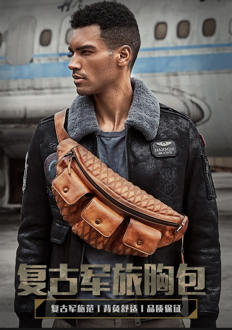 Genuine Leather Waist Packs Fanny Pack Belt Bag Phone Pouch Bags Travel Waist Pack Male heuptas Waist Bag Leather Pouch