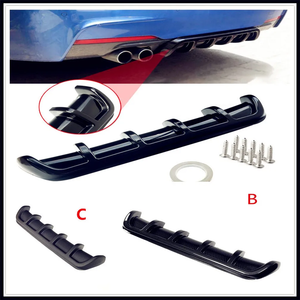 ABS Автомобильный задний Акулий плавник стиль изогнутый бампер губа диффузор для