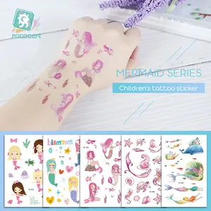 Rocooart новая временная татуировка, мультфильм, Русалка, поддельная татуировка, красочная, дети, подарок, животные океана, флэш-тату руки
