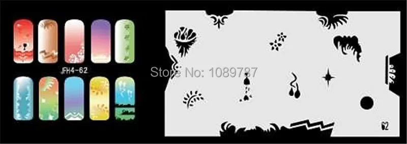 Многоразовые фотообои 320 дизайнов 20 листов шаблона набор 4|airbrush nail art|airbrush setnail art