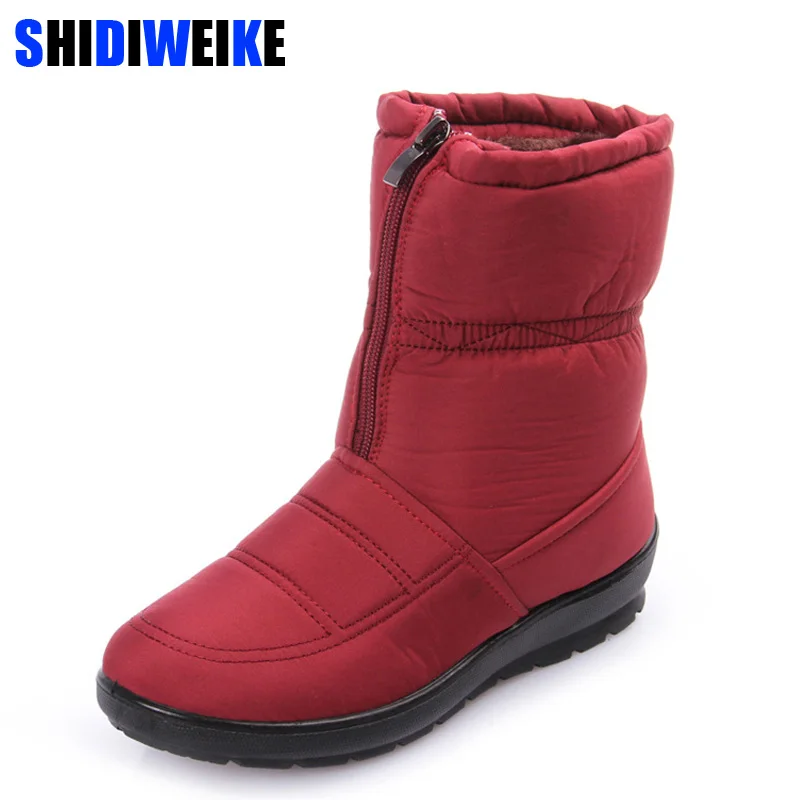 Женские зимние ботинки теплые водонепроницаемые ботильоны для женщин на толстой