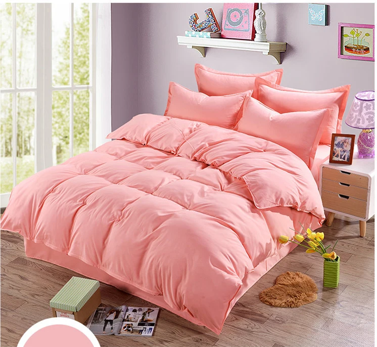 Коричневый зеленый розовый фиолетовый 3/4 шт. Постельное белье Спальня постельное