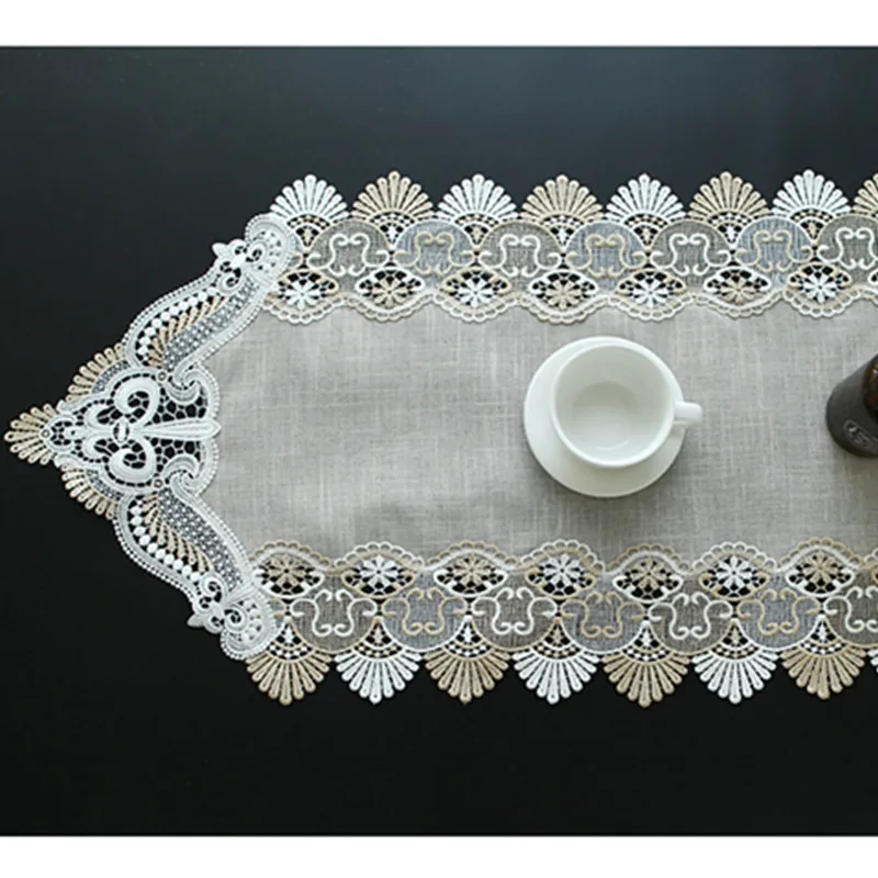 Coffee Slub белье хлопок настольная дорожка элегантная столовая посуда с кружевным рисунком столовая Ресторан кафе свадьба праздник событие питание настройки P33 - Цвет: Coffee