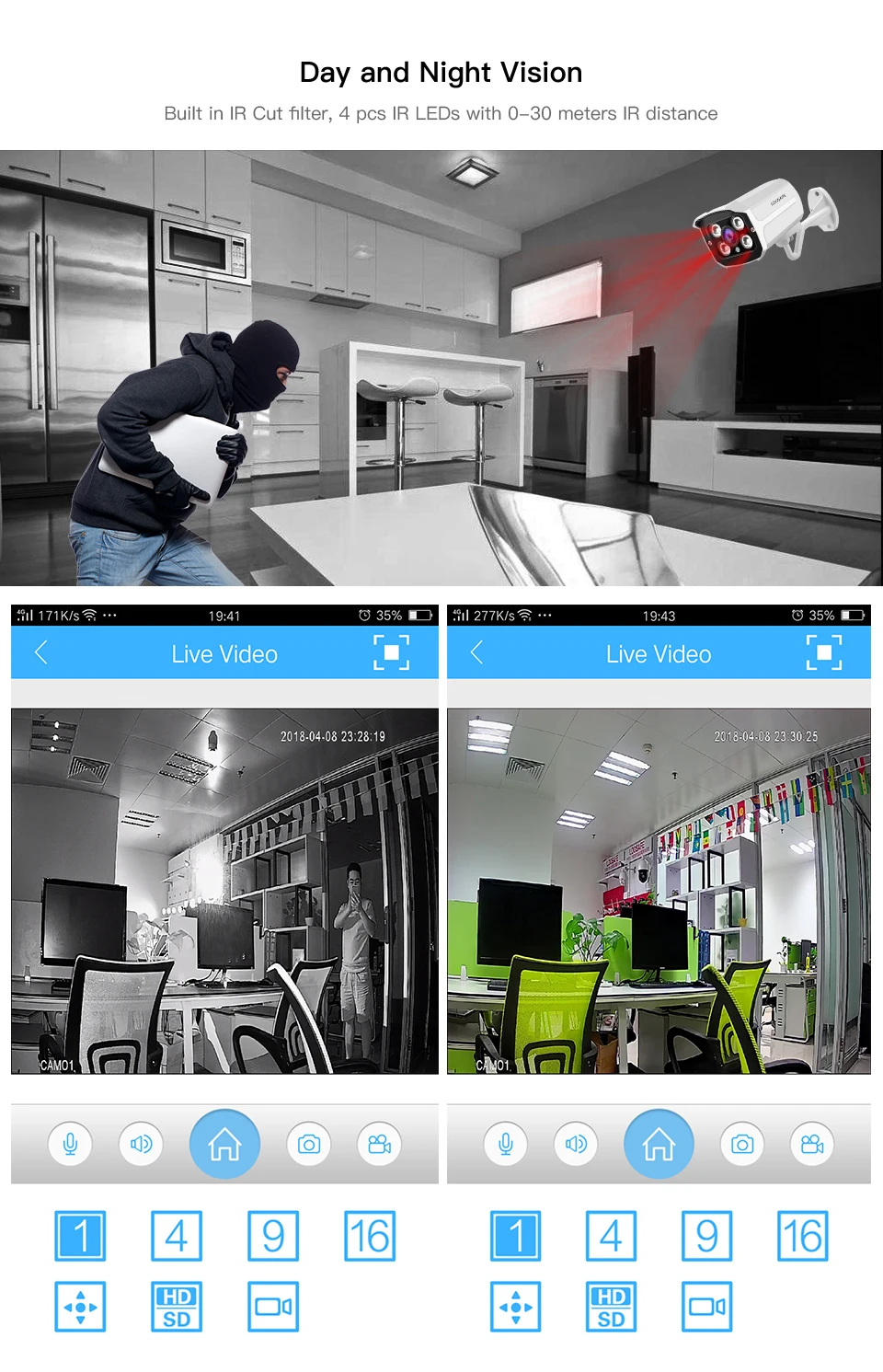 LOOSAFE 1080P POE NVR комплект 4 шт Аудио запись звука безопасности ip-камера 4CH HDD P2P Onvif Система видеонаблюдения 1 ТБ HDD