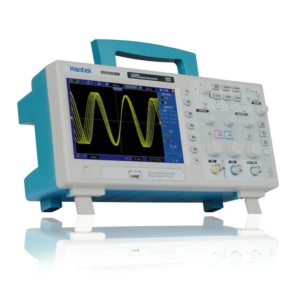 

HANTEK DSO5202BM Digital Storage Oscilloscope 2channels 200MHz 1GSa/s 7" Color Display 2M Record Length
