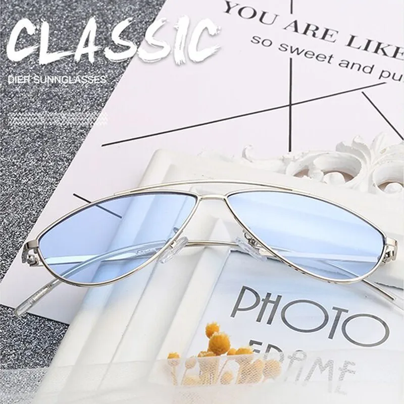 

Vintage Pink Cat Eye Round Sunglasses Women Brand Designer Small Frame Alloy Sunglasses Reflective Mirror UV400 Glasses