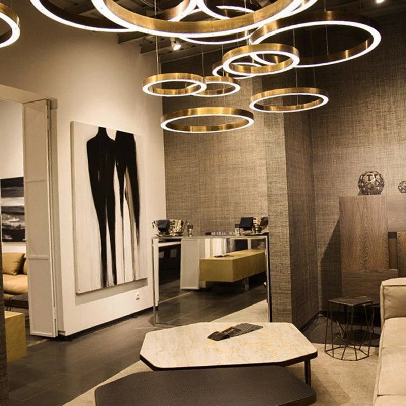 Светодиодный подвесной светильник на заказ кольцевая лампа с регулируемой