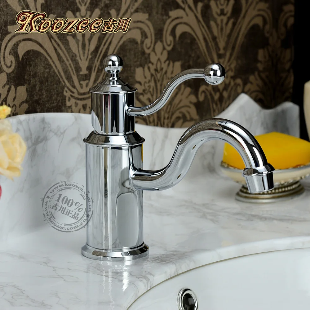 

C antique copper faucet hole wash basin full artistic basin faucet hot and cold faucet Basin audience Furukawa