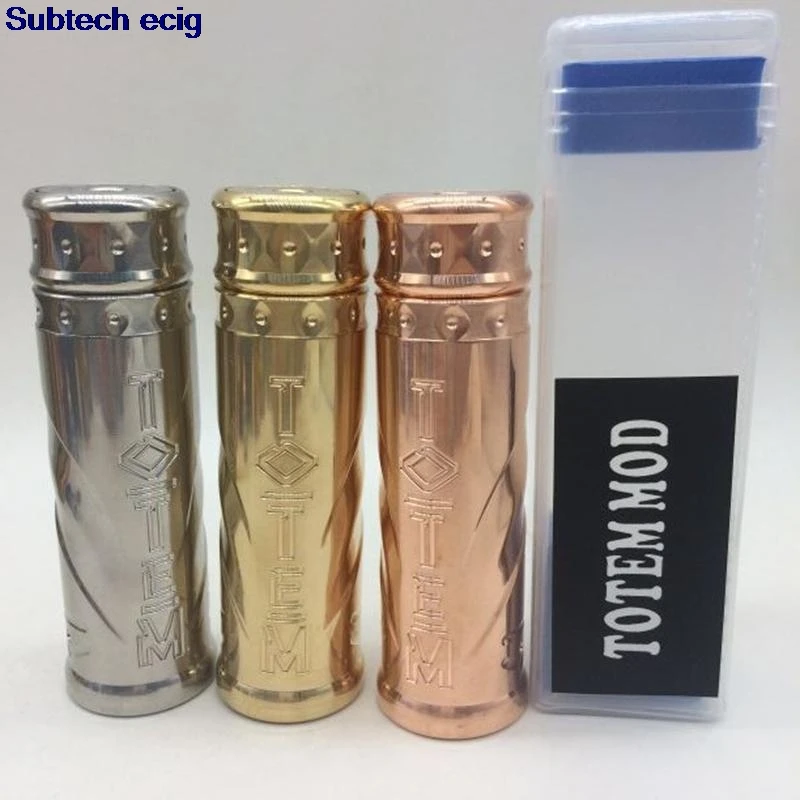 

New TOTEM Mech MOD 24mm SS Brass copper 18650 battery 510 Thread Hybrid Mechanical Mod cool design High quality vape mods