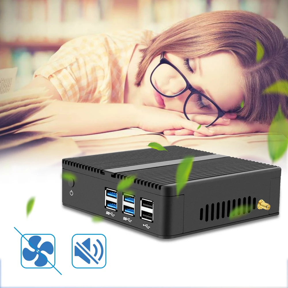 Мини ПК Windows 10 Core i5-4200Y i3-4010Y без вентилятора, микро компьютер HDMI VGA WiFi ТВ коробка Настольный игровой офис бытовой usb ПК