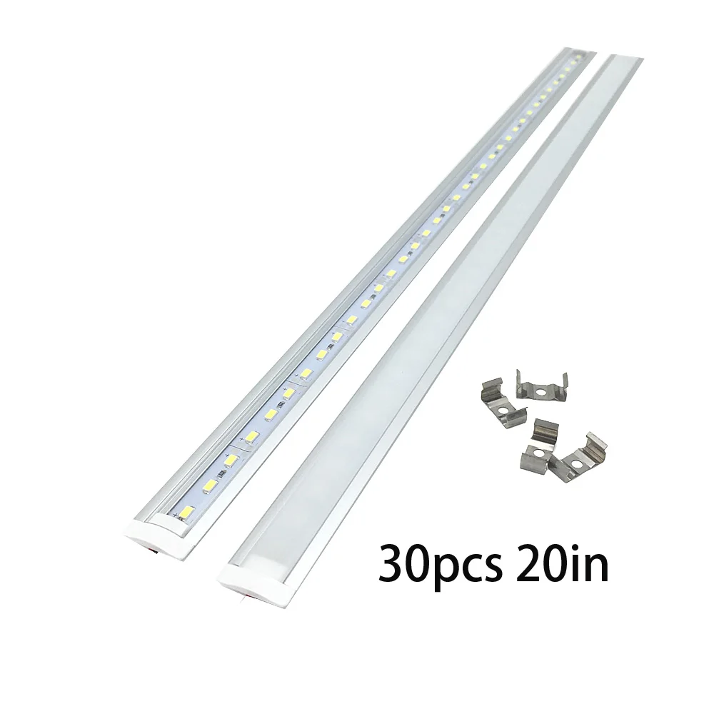 

WholeSale 30pcs Led Embedded strip 5730 smd DC12V 50cm 20in 36 Hard rigid bar light 12V Aluminium for kitchen cabinet