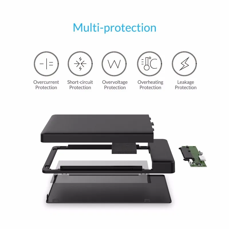 Чехол ORICO без инструментов для жесткого диска 2,5 дюймов USB 3,0 HDD внешний корпус чехол для 9,5 мм 7 мм SATA коробка для жесткого диска 1 ТБ 2 ТБ внешний