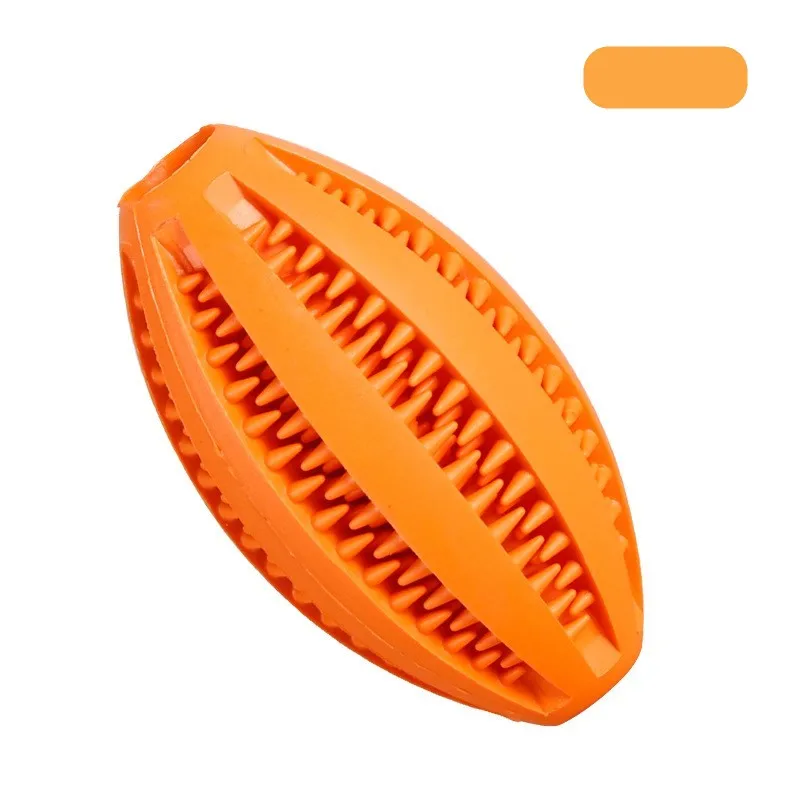 orange ПЭТ резиновая игрушка для собаки проливающийся шар шарики оливки Жевательные Зубы чистящий шар еды Забавный интерактивный эластичный шарик - Цвет: orange
